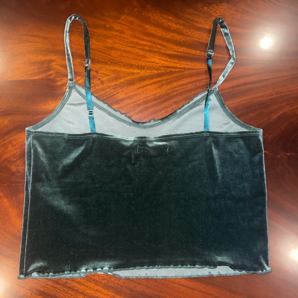 Abercrombie & Fitch Teal Velour Tank Top- Size Large - Picture 2 of 4
